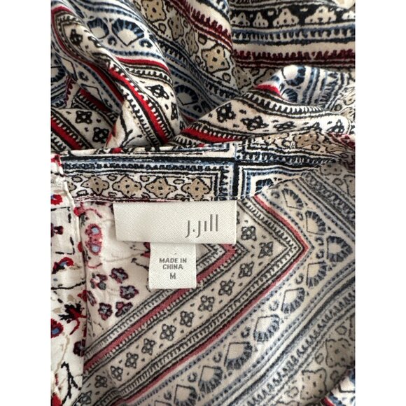 J. Jill Womens blouse top diamond pattern button back size medium rayon - Picture 4 of 7